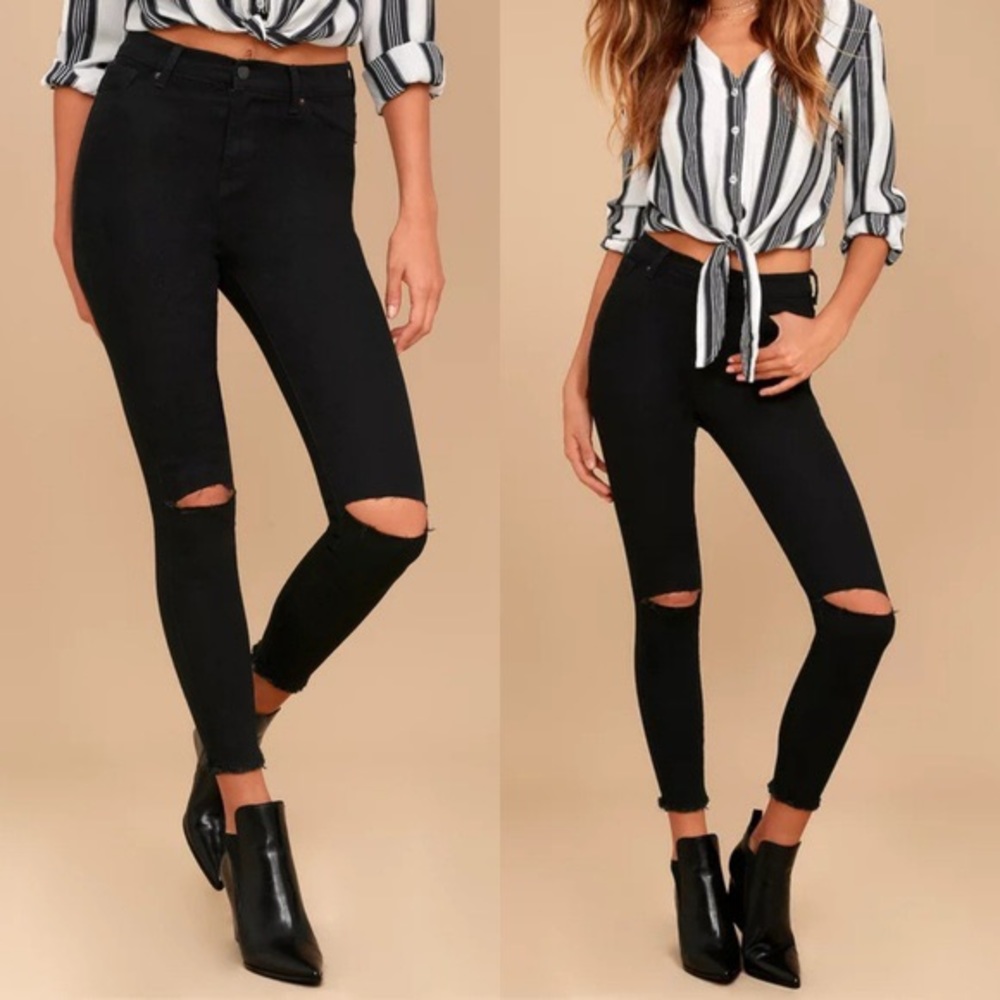 Trace Denim High Wasted Black Jeans- Lulus